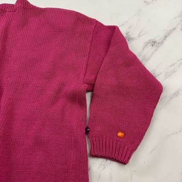 Victoria Jones Womens Vintage 80s Chunky Cardigan Sweater Size M Pink Gems - Picture 11 of 13